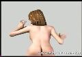 Fille virtuelle qui se fait prendre par derriere